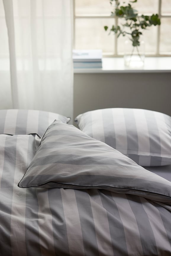 Juego de Funda Nórdica Ray, gris, 140 x 200 cm, funda de almohada 60 x 63 cm, cierre de cremallera