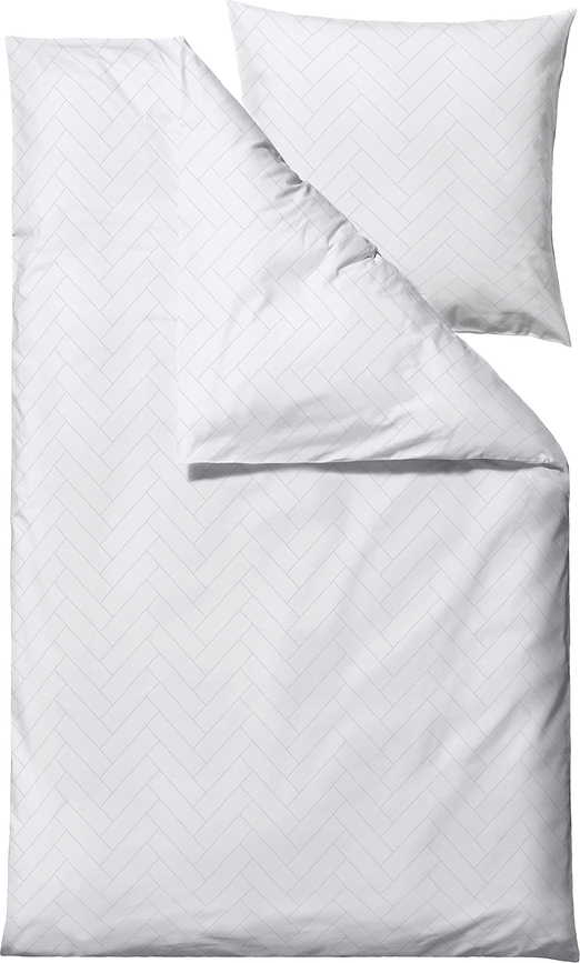 Funda Nórdica Tiles, 135 x 200 cm, blanca, con funda de almohada 80 x 80 cm