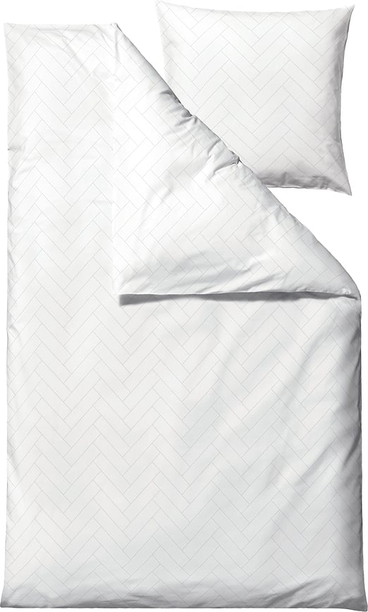 Funda Nórdica Tiles, 140 x 200 cm, blanca, con funda de almohada 60 x 63 cm