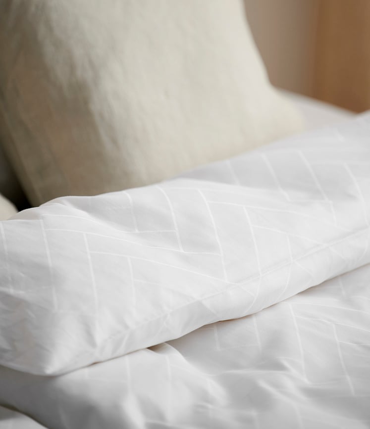 Funda Nórdica Tiles, 135 x 200 cm, blanca, con funda de almohada 80 x 80 cm