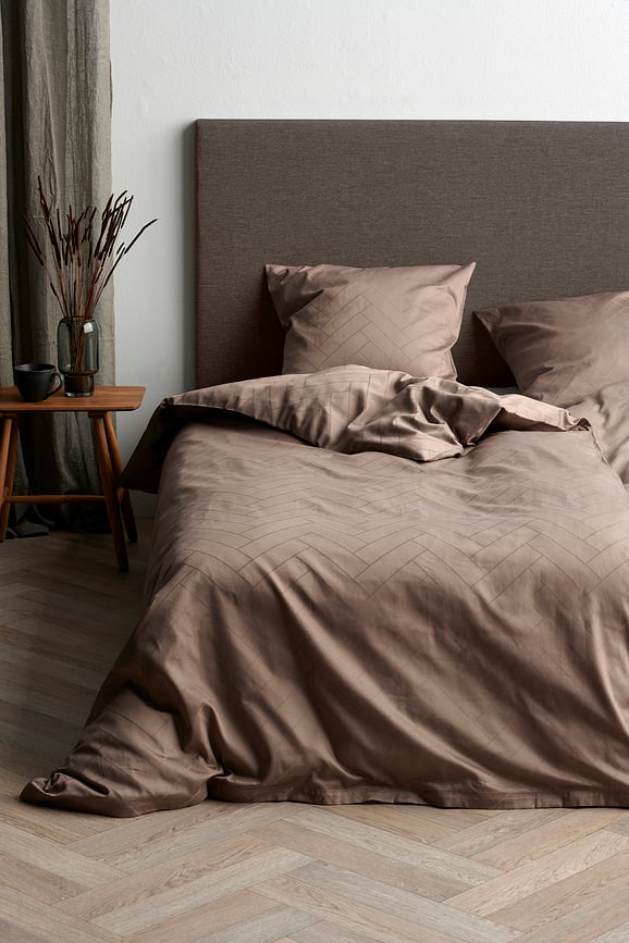 Funda Nórdica Tiles, 140 x 220 cm, taupe, con funda de almohada 60 x 63 cm