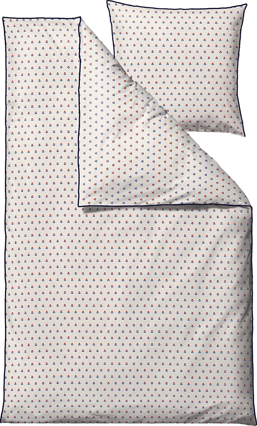 Funda Nórdica Tulip, 140 x 200 cm, azul y rojo, con funda de almohada 60 x 63 cm, cierre de cremallera