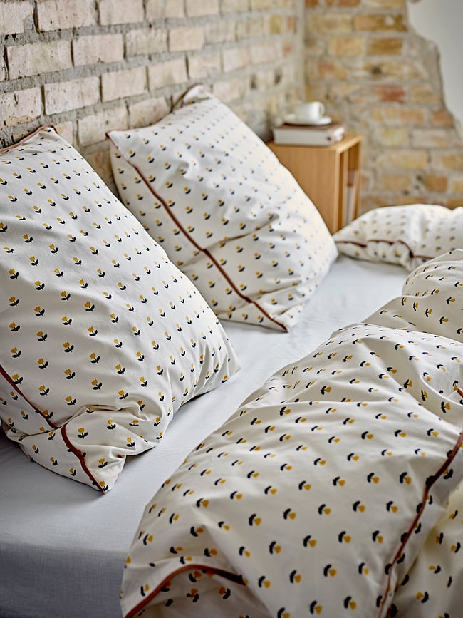 Funda Nórdica Tulip, 140 x 200 cm, amarilla, con cierre de cremallera, incluye funda de almohada 60 x 63 cm