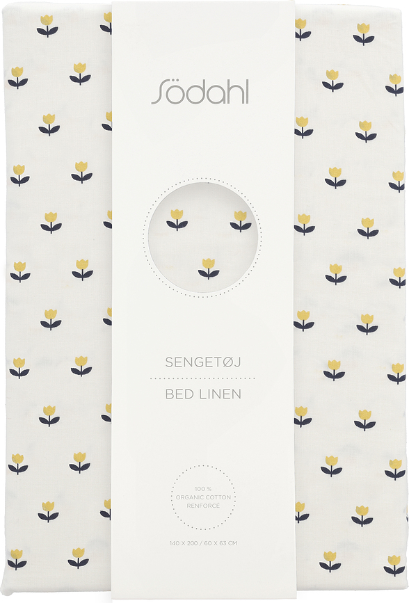 Funda Nórdica Tulip, 140 x 200 cm, amarilla, con cierre de cremallera, incluye funda de almohada 60 x 63 cm