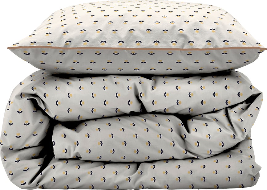 Funda Nórdica Tulip, 140 x 200 cm, amarilla, con cierre de cremallera, incluye funda de almohada 60 x 63 cm