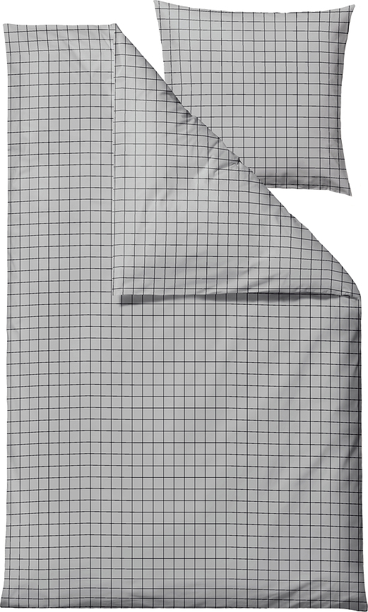 Funda Nórdica Vista, 140 x 220 cm, gris, con cierre de cremallera, con funda de almohada 60 x 63 cm