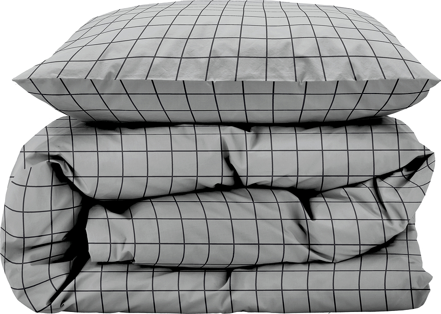 Funda Nórdica Vista, 140 x 200 cm, gris, cierre de cremallera, con funda de almohada 60 x 63 cm