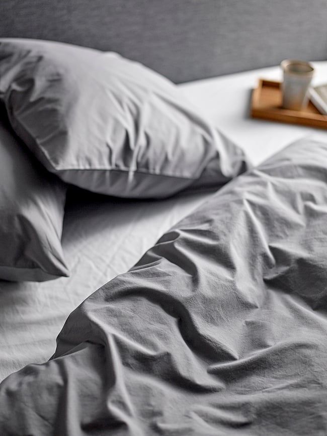 Juego de Funda Nórdica Whisper, 140 x 200 cm, gris, con funda de almohada 60 x 63 cm