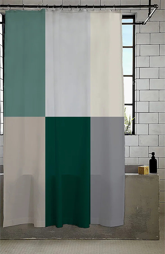 Fusion Shower Curtain 180 x 200 cm, yellow-grey