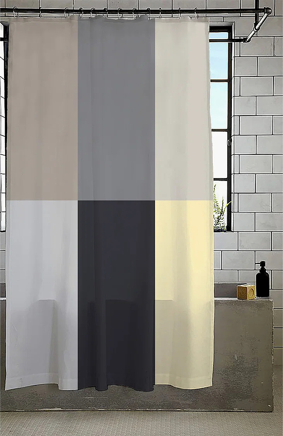 Fusion Shower Curtain 180 x 200 cm, yellow-grey