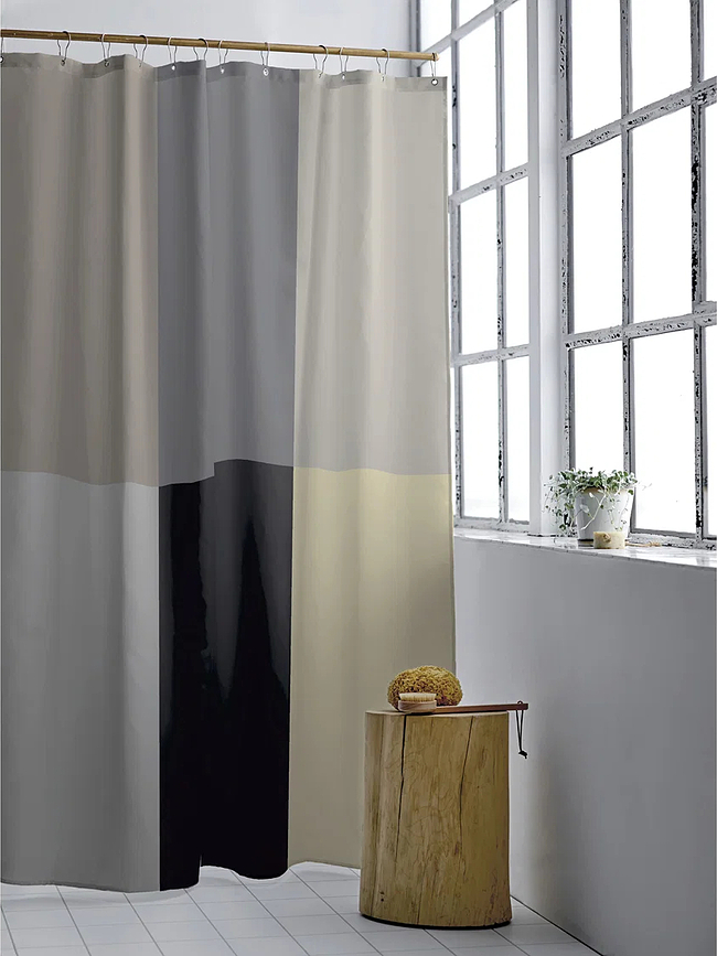 Fusion Shower Curtain 180 x 200 cm, yellow-grey