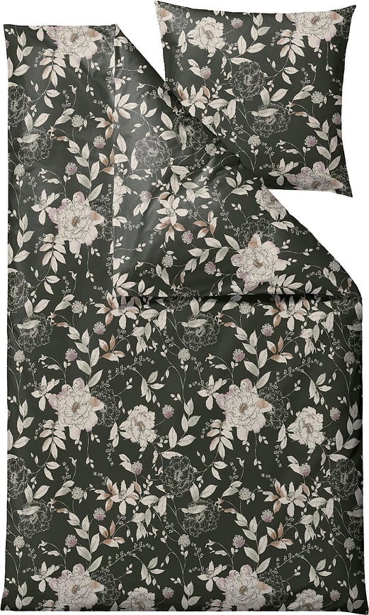 Garden Bloom Posteljnina, 140 x 200 cm, zelena, s prevleko za vzglavnik 60 x 63 cm