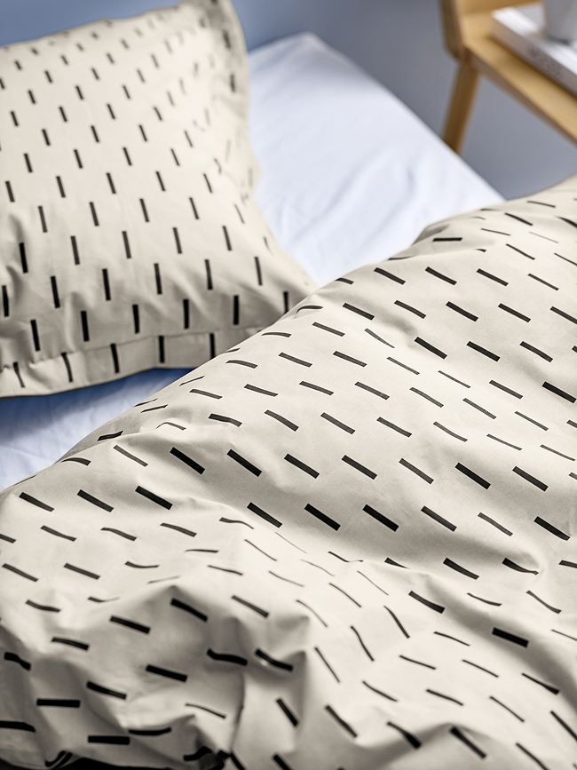 Graphic Posteljnina, 135 x 200 cm, kremna, prevleka za vzglavnik 80 x 80 cm