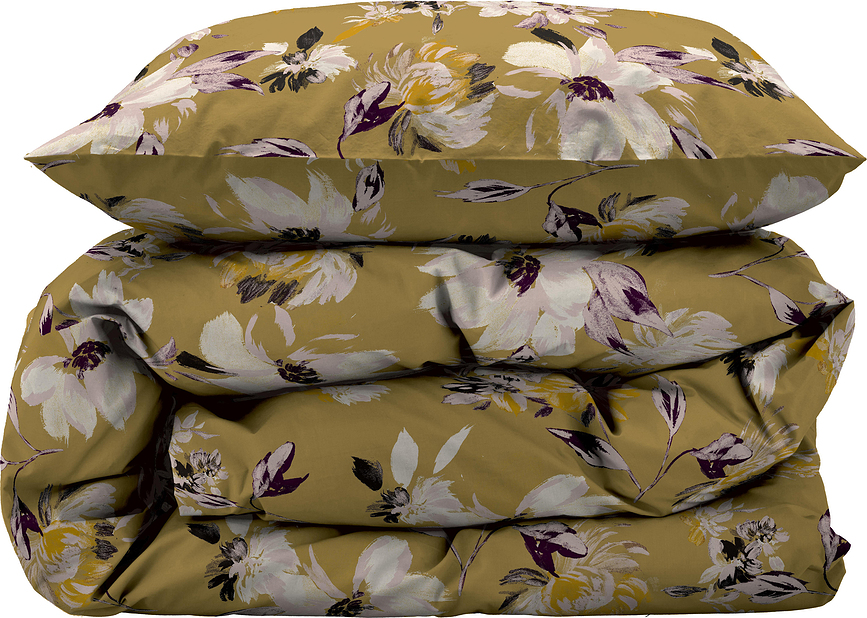 History Bloom Posteljina zlatna 135 x 200 cm s jastučnicom 80 x 80 cm