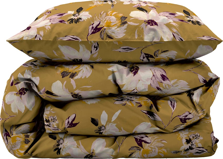History Bloom Posteljnina, 135 x 200 cm, zlata, z prevleko za vzglavnik 80 x 80 cm