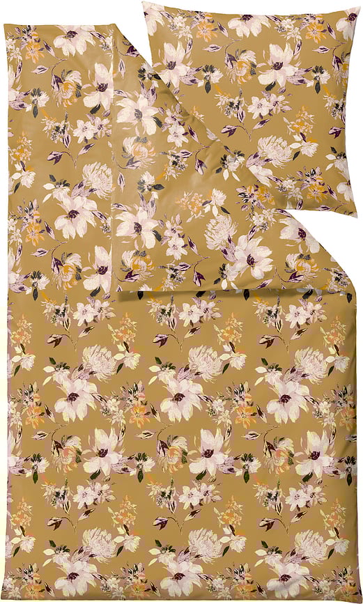 History Bloom Σετ Παπλωματοθήκης, 135x200 cm, χρυσή, με μαξιλαροθήκη 80x80 cm