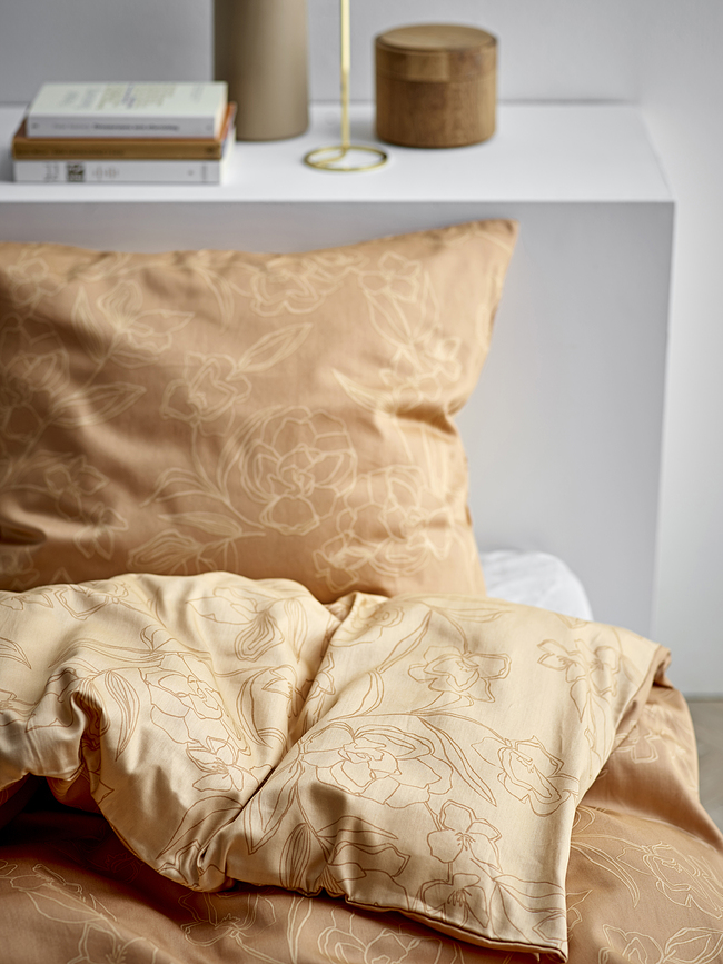 Infinity Parure de Lit, Housse de couette 135 x 200 cm, Taie d'oreiller 80 x 80 cm, caramel