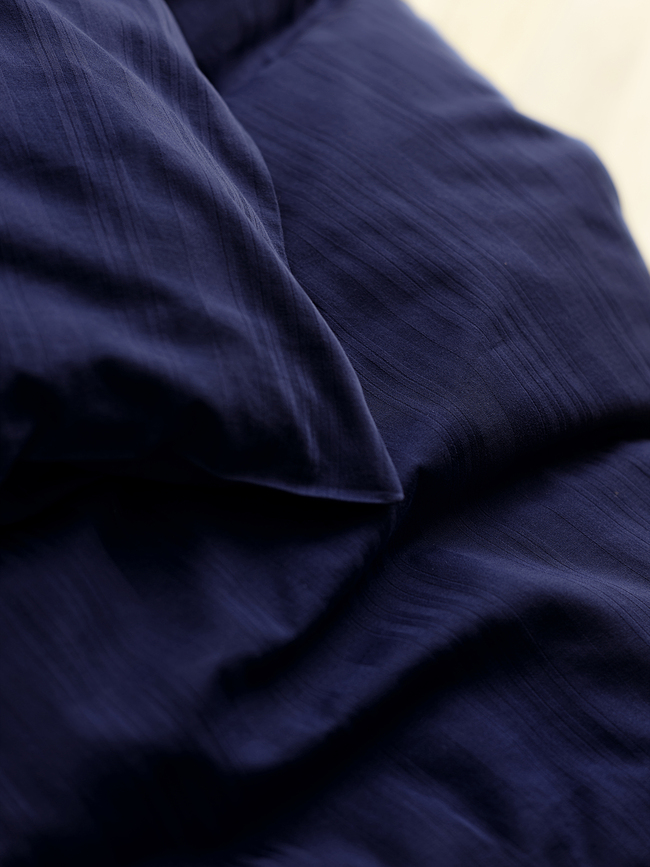 Juego de Funda Nórdica Noble, 140 x 200 cm, azul marino, con funda de almohada 60 x 63 cm