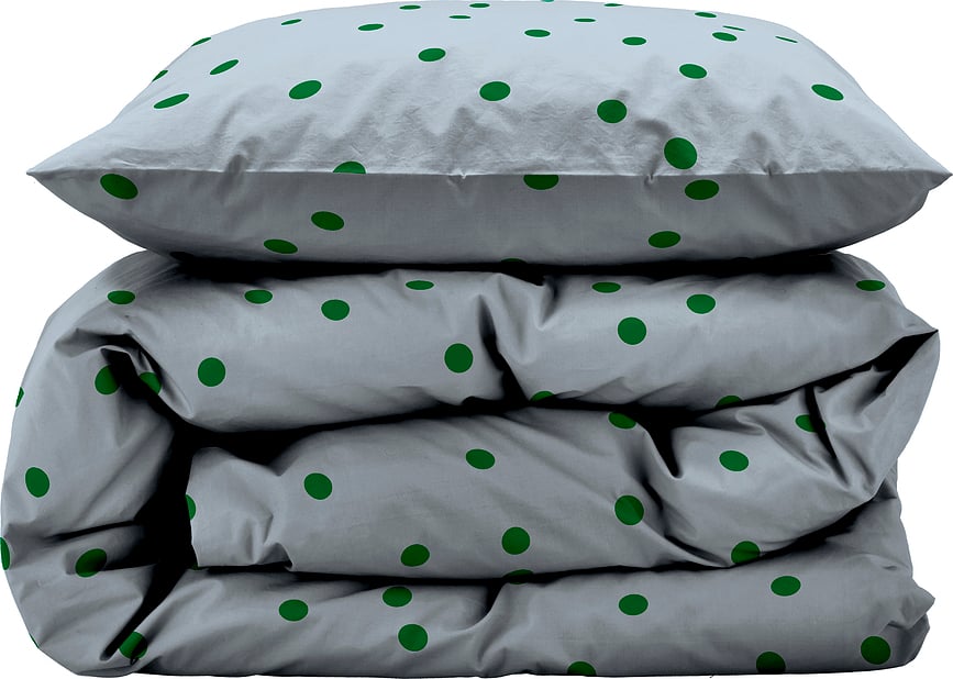 Funda Nórdica de lunares Solaris, 140 x 220 cm, azul, con funda de almohada 60 x 63 cm