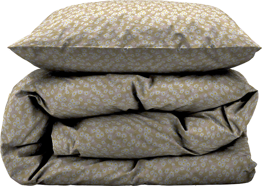 Juego de Funda Nórdica Bellis, 135 x 200 cm, amarilla, con funda de almohada 80 x 80 cm