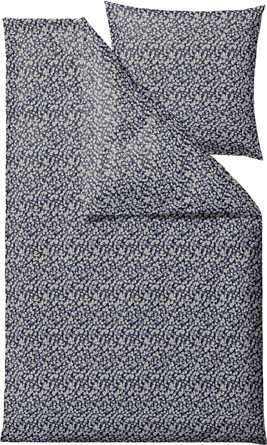 Juego de Funda Nórdica Bellis, 135 x 200 cm, índigo, con funda de almohada 80 x 80 cm