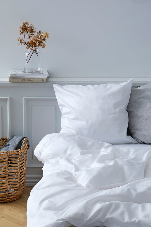 Funda Nórdica Clear, 155 x 220 cm, blanca, con funda de almohada 80 x 80 cm