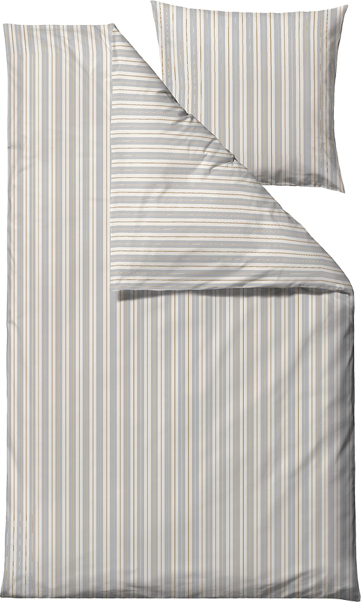 Juego de Funda Nórdica Flow, 140 x 200 cm, gris, con funda de almohada 60 x 63 cm, cierre de cremallera