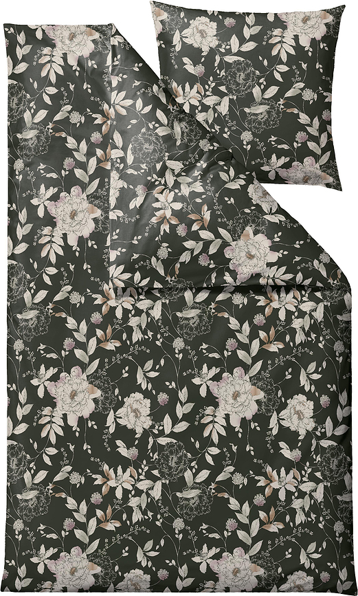 Juego de Funda Nórdica Garden Bloom, 140 x 200 cm, verde, con funda de almohada 60 x 63 cm