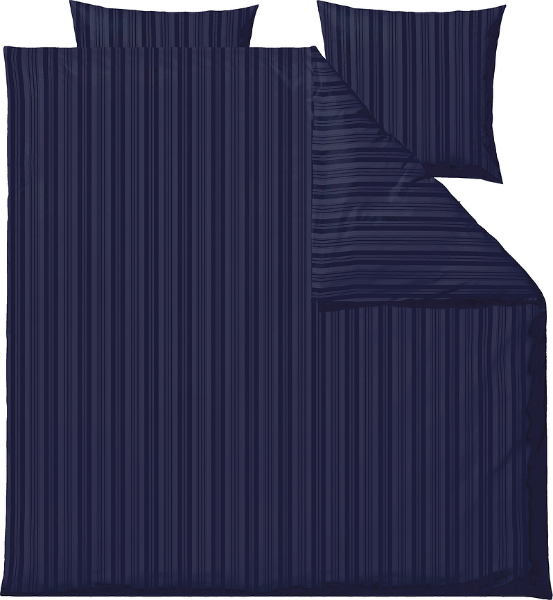 Juego de Funda Nórdica Noble, 200 x 220 cm, azul marino, 2 fundas de almohada 60 x 63 cm