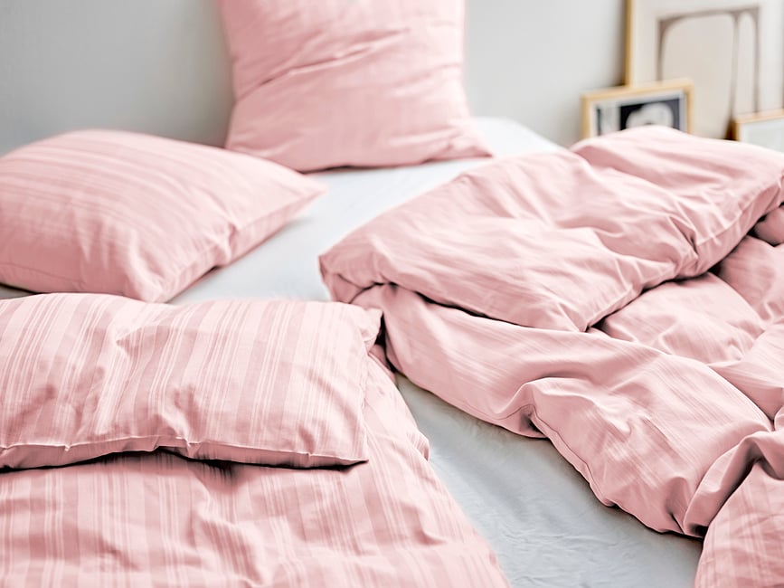 Funda Nórdica Noble 140 x 200 cm, rosa, cierre de cremallera, con funda de almohada 60 x 63 cm