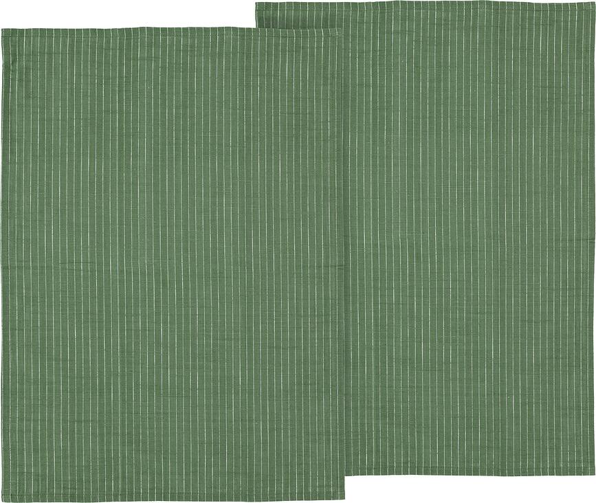Keukenhanddoeken Line Organic 50 x 70 cm groen 2 st.