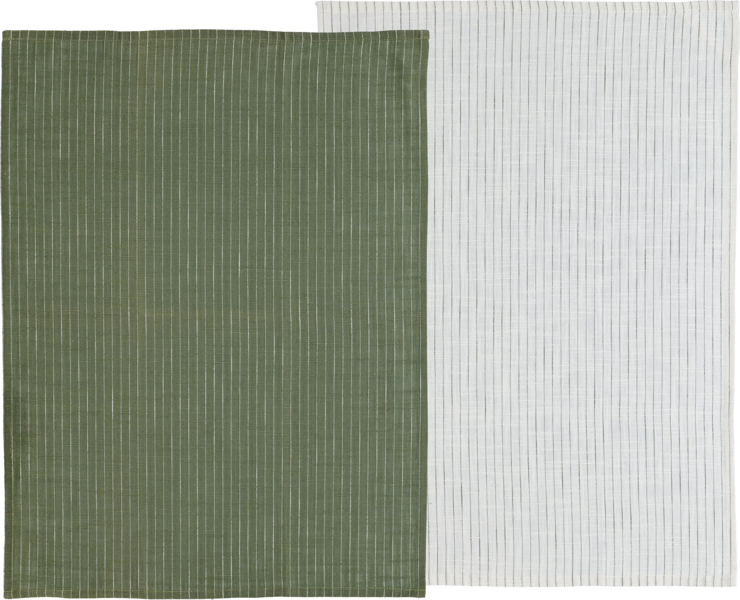 Line Küchentücher 50 x 70 cm olivgrün und weiß 2 St.