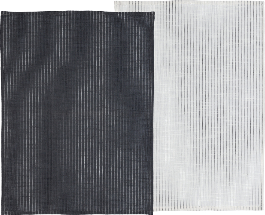 Line Πετσέτες Κουζίνας, 50 x 70 cm, γκρι και λευκές, 2 τμχ