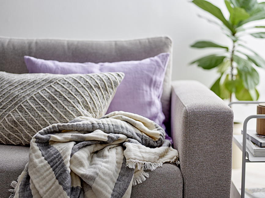 Linen Coussin décoratif, 40 x 60 cm, noir