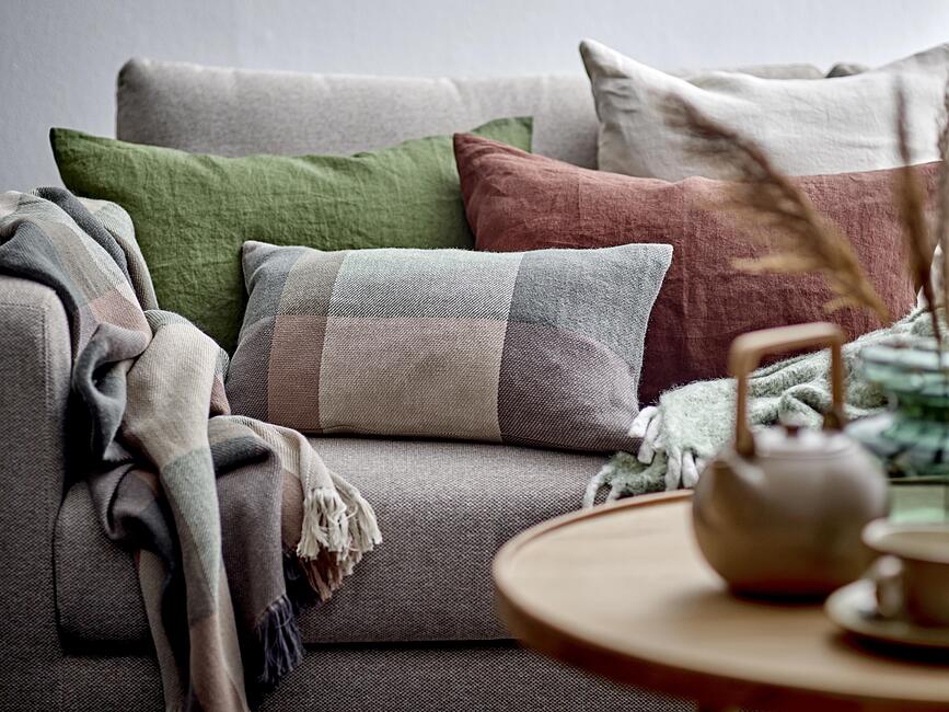 Linen Housse de Coussin décorative, 40 x 60 cm, vert foncé