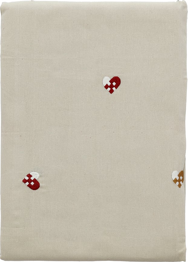 Mantel Christmas Hearts Embroidery, 140 x 270 cm, navideño