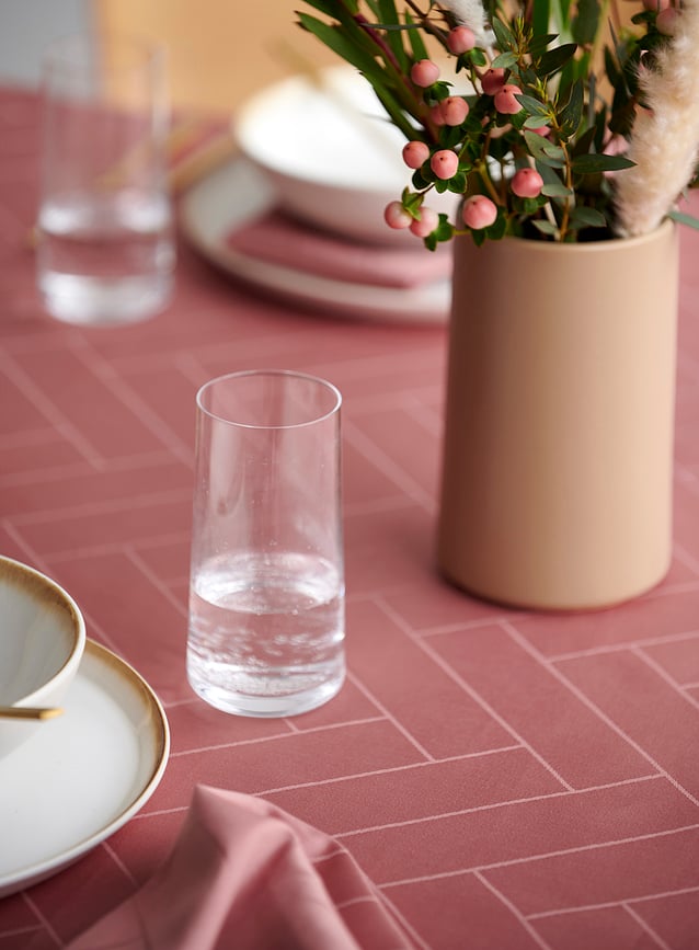 Mantel Tiles Damask, 140 x 370 cm, gris