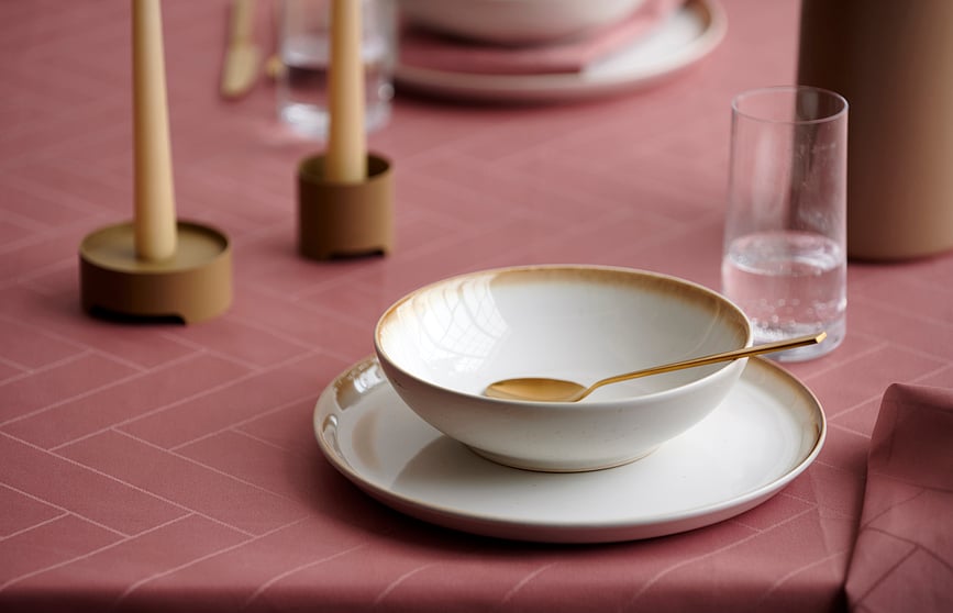 Mantel Tiles Damask, 140 x 370 cm, gris