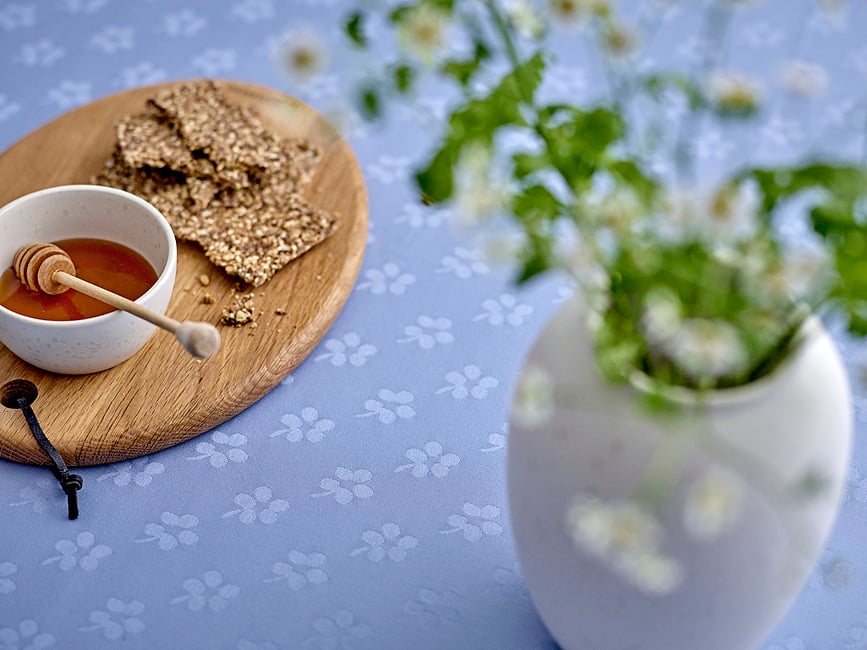 Mantel de Damasco Forget Me Not, 140 x 220 cm, verde