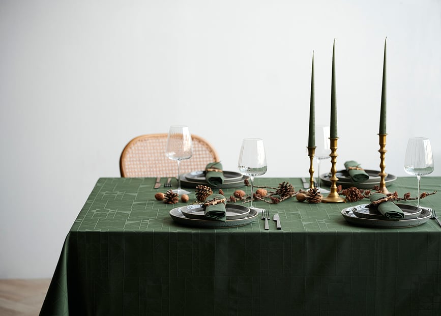 Mantel Star Damask de 140 x 370 cm, rojo