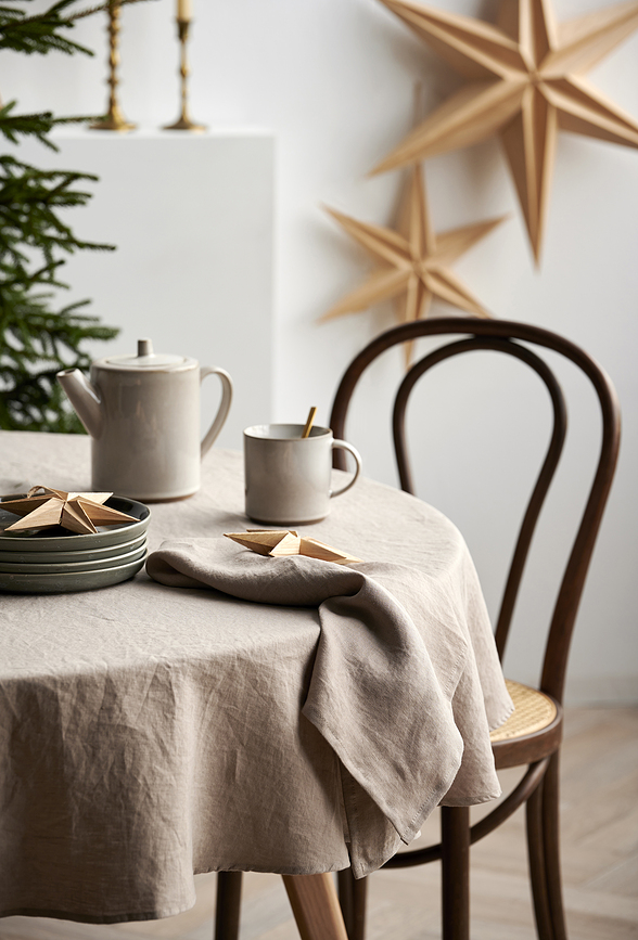 Mantel de lino Pure Linen, 140 x 320 cm, beige