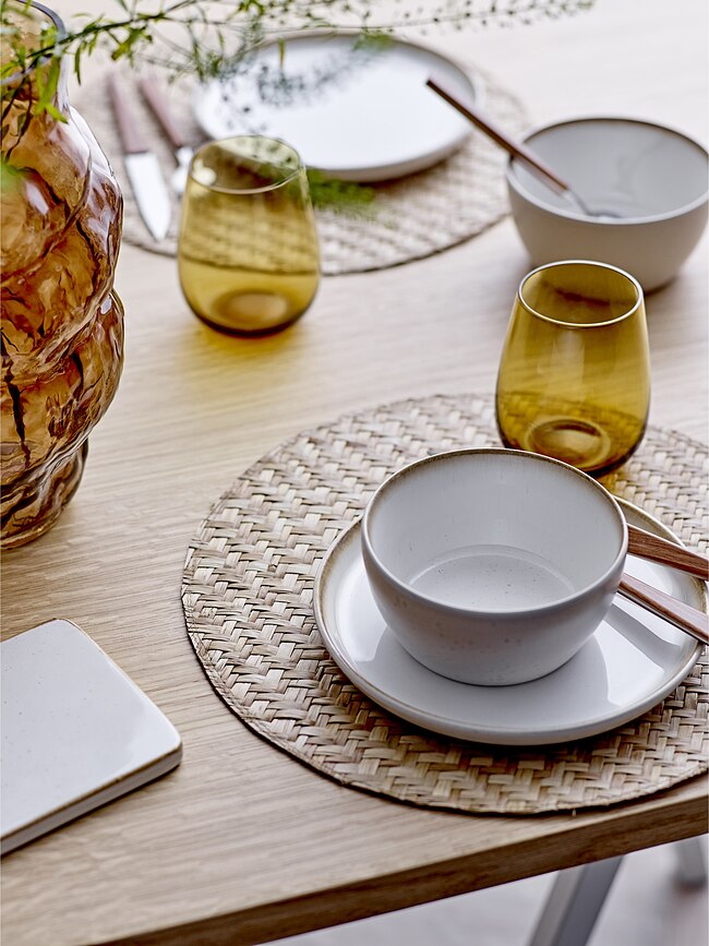 Bajo Plato Herringbone, redondo