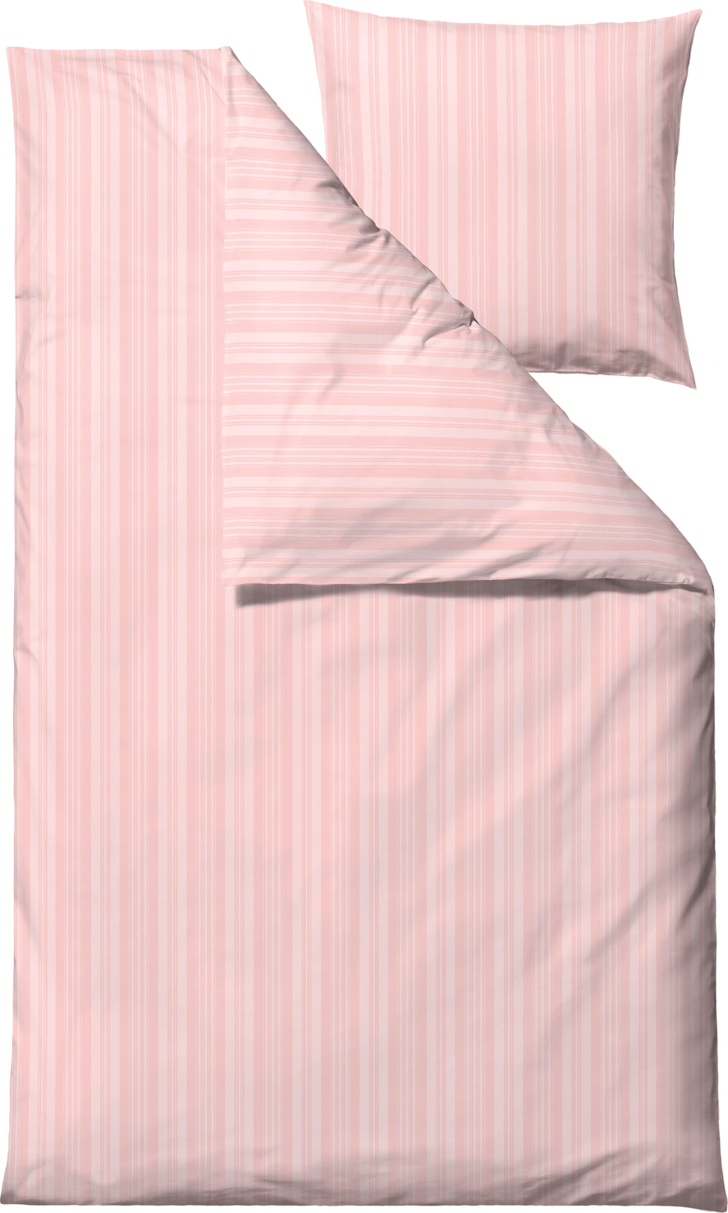 Noble Bettwäsche 140 x 220 cm rosa mit Kissenbezug 60 x 63 cm Reißverschluss