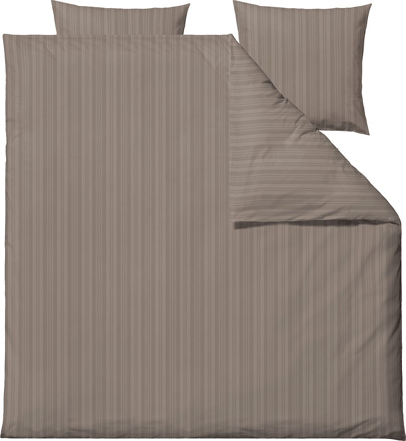 Noble Parure de Lit 200 x 220 cm, taupe, avec 2 taies d'oreiller 60 x 63 cm