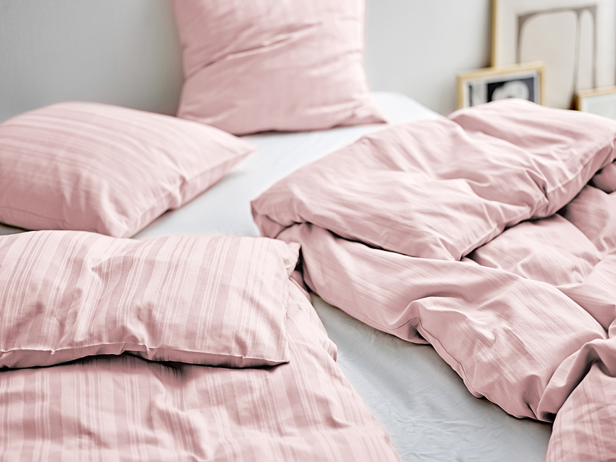 Noble Posteljnina, 140 x 220 cm, roza, s prevleko za vzglavnik 60 x 63 cm, zapiranje na zadrgo