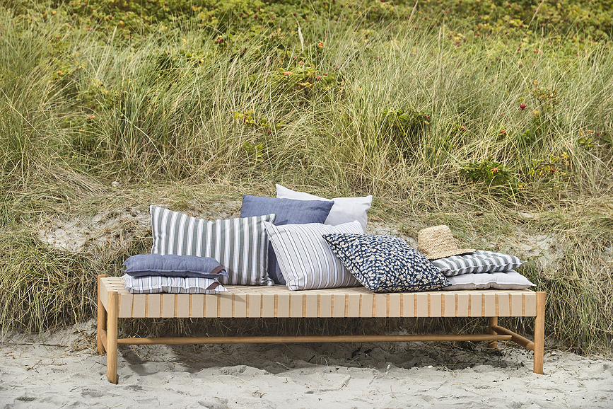 Nordic Sedežna blazina s črtami, 40 x 40 cm, bež