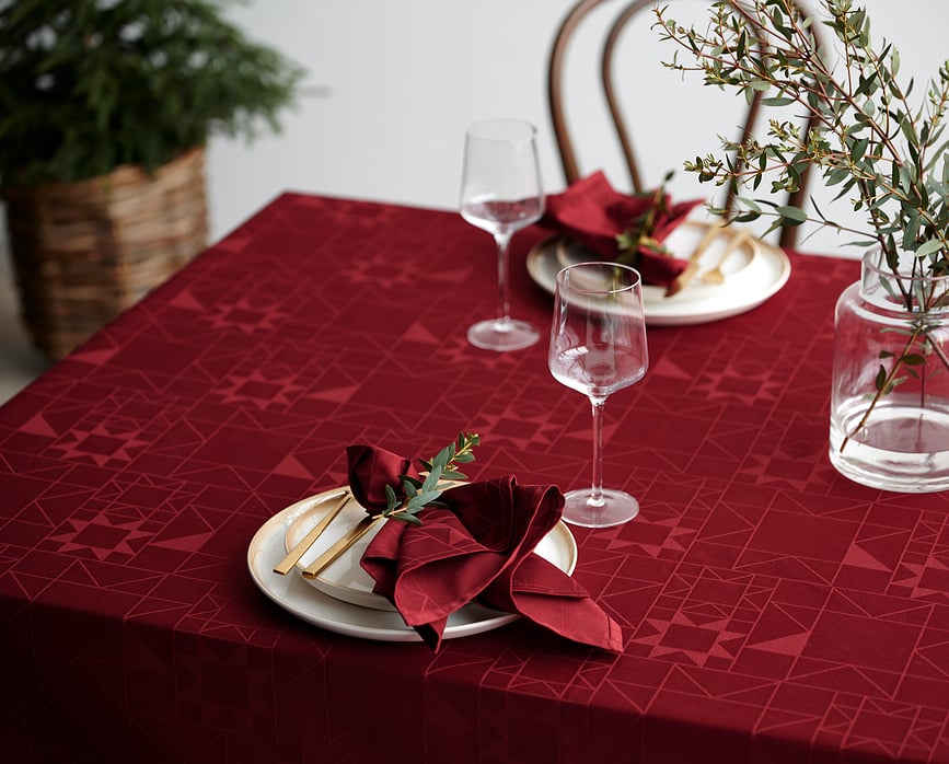 Obrus Star Damask 140 cm beżowy