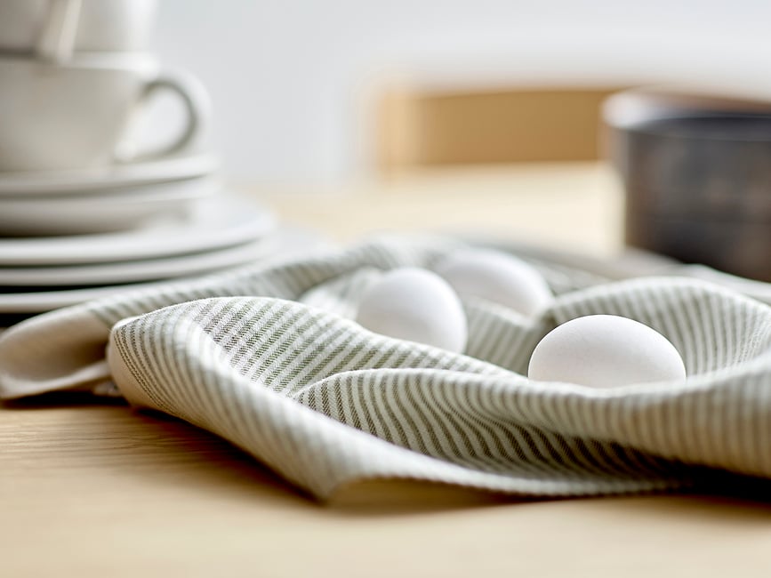 Paño de Cocina Statement, 50 x 70 cm, a rayas, beige