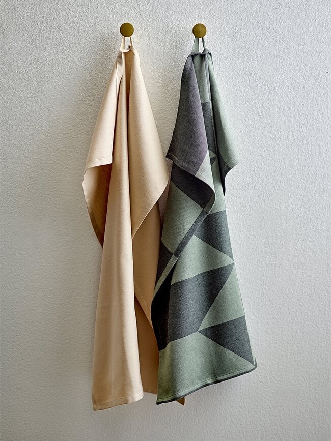 Paños de Cocina Twist, 50 x 70 cm, beige y amarillo, 2 unidades