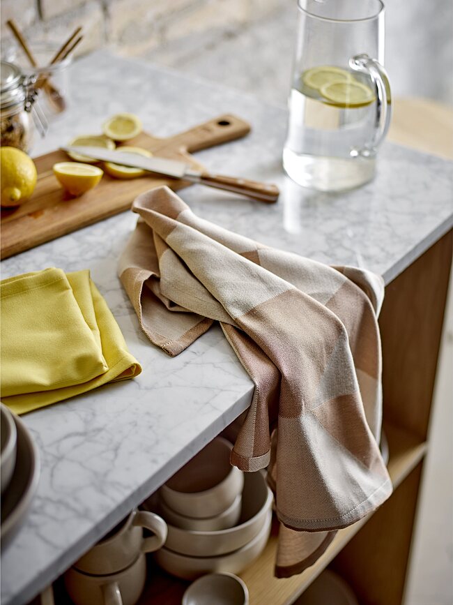 Paños de Cocina Twist, 50 x 70 cm, beige y amarillo, 2 unidades